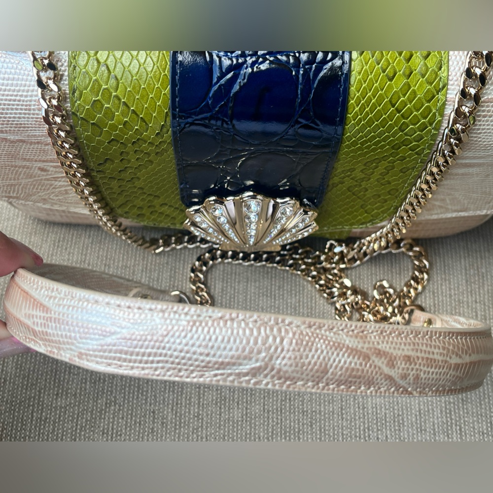 NWT Brahmin ROSA in MULTI ANTIGUO Convertible Chain & Leather Strap Bag - Picture 13 of 15